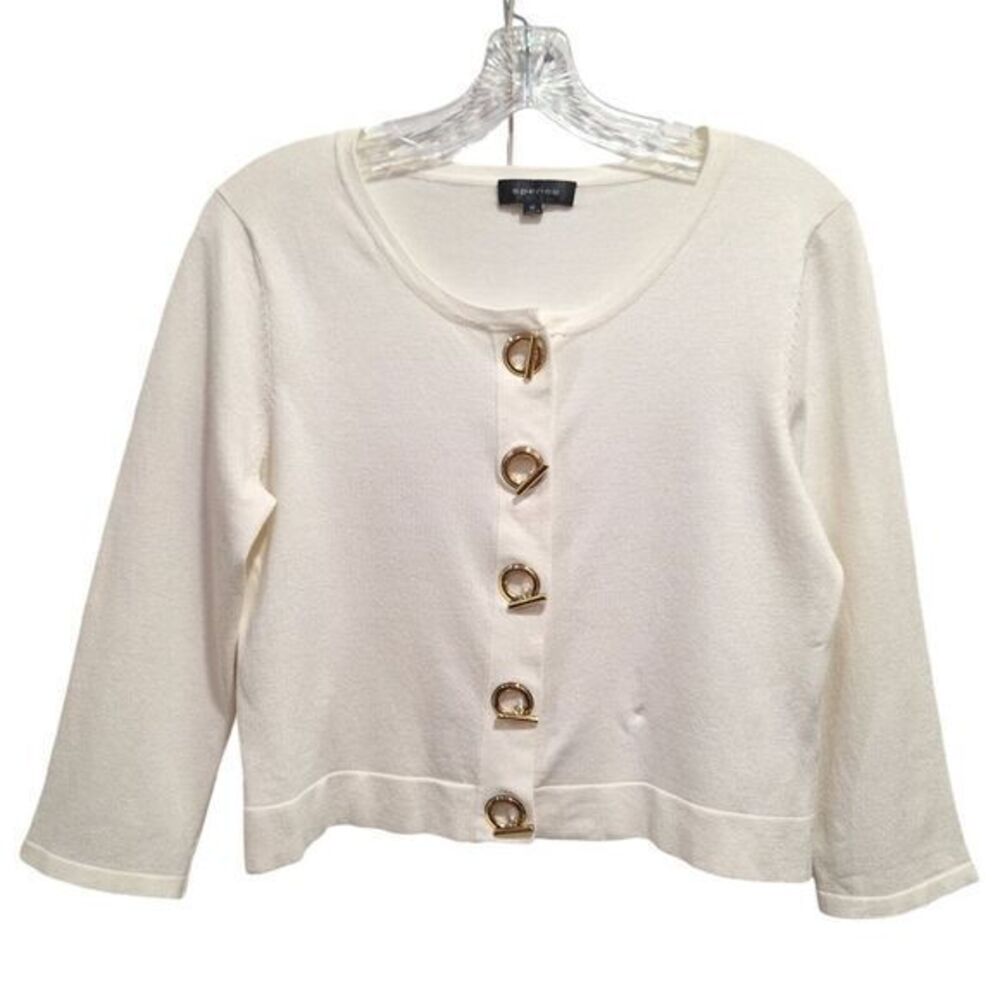 Spense Women's‎ Three-Quarter Sleeve Crew Neck Short Sweater Size M